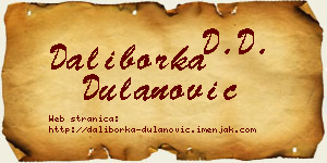 Daliborka Dulanović vizit kartica